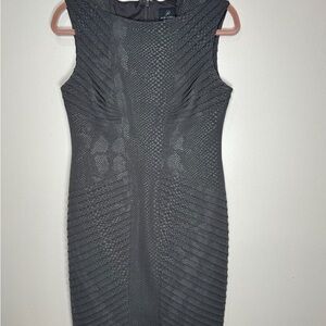 Chic Gray Textured Midi Dress